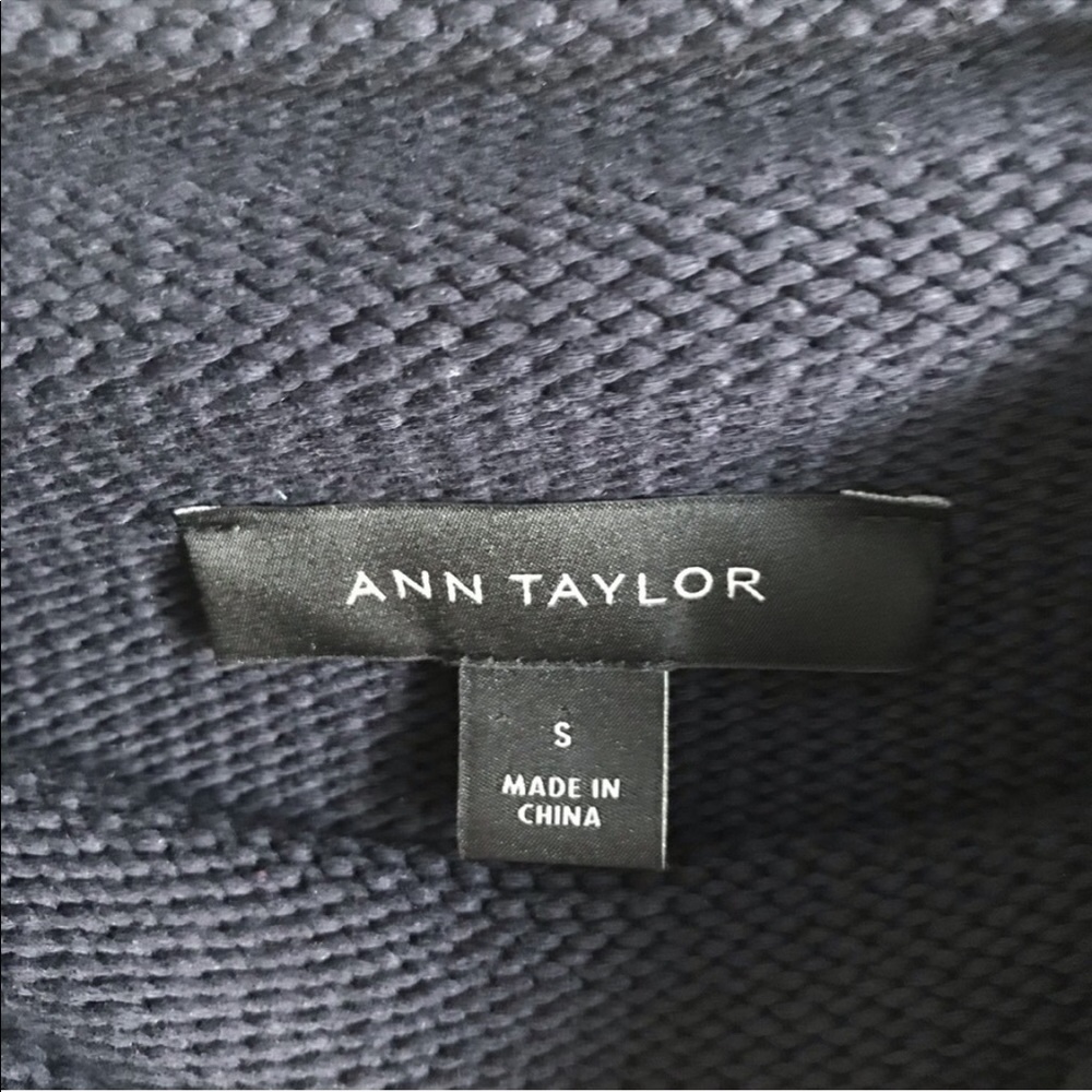 Ann Taylor Colorblock Tie Sleeve Mock Neck Sweater - Picture 4 of 5